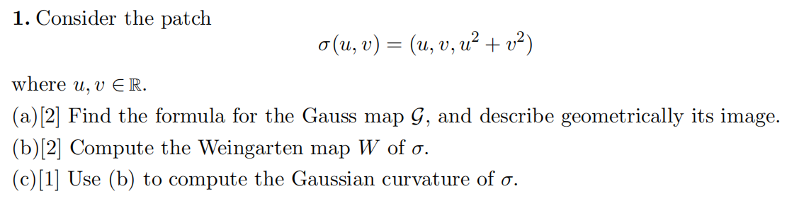 Solved 1 Consider The Patch O U V U V U V2 Wh Chegg Com