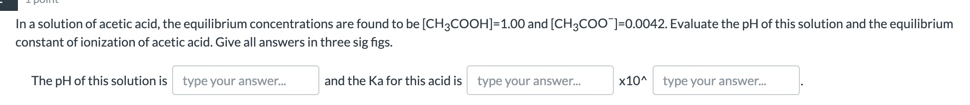 Solved In a solution of acetic acid, the equilibrium | Chegg.com