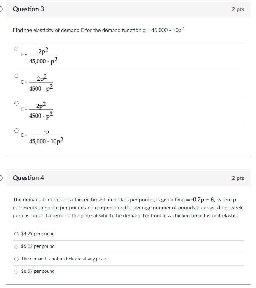 Solved The demand function for a manufacturer's product is | Chegg.com