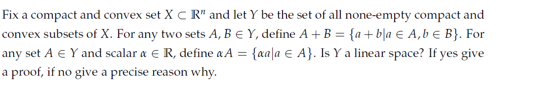 Solved Fix a compact and convex set xsubRn ﻿and let Y ﻿be | Chegg.com
