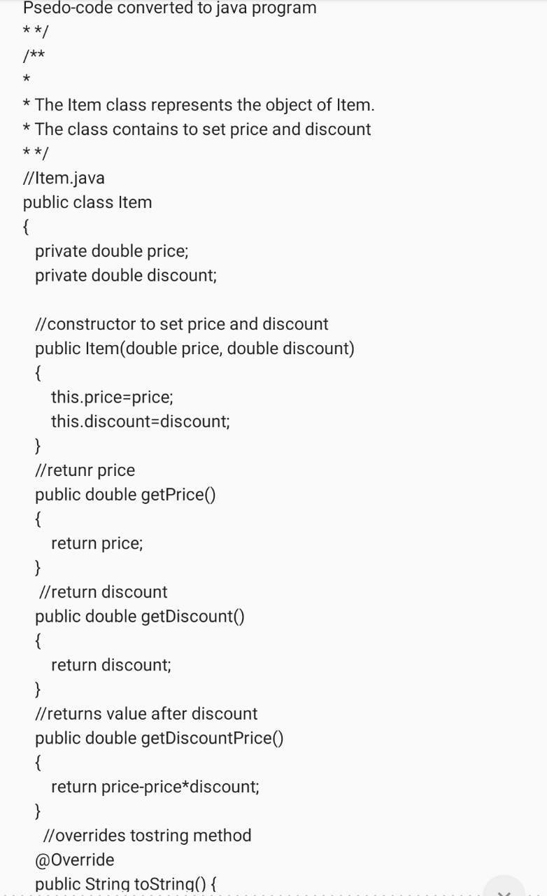Solved Psedo-code converted to java program **/ /** * * The | Chegg.com