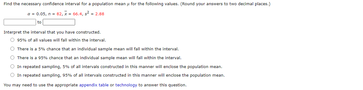 Solved Find the necessary confidence interval for a | Chegg.com