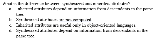 Solved tree. What is the difference between synthesized and | Chegg.com