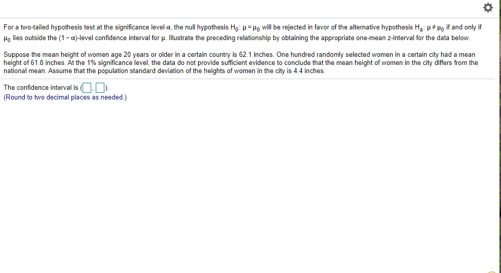 two tailed z test null hypothesis