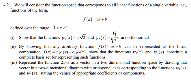 Function Spaces Math Solved 4.2.1 We will consider the function space that | Chegg.com