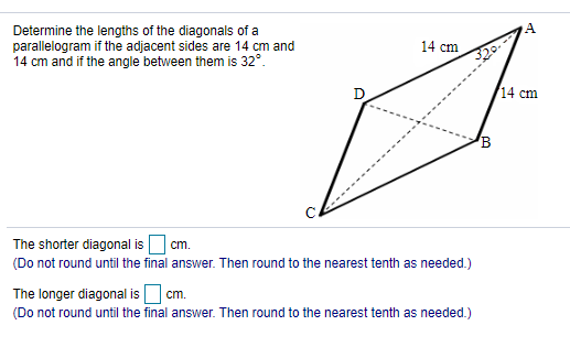 Solved A Determine the lengths of the diagonals of a | Chegg.com