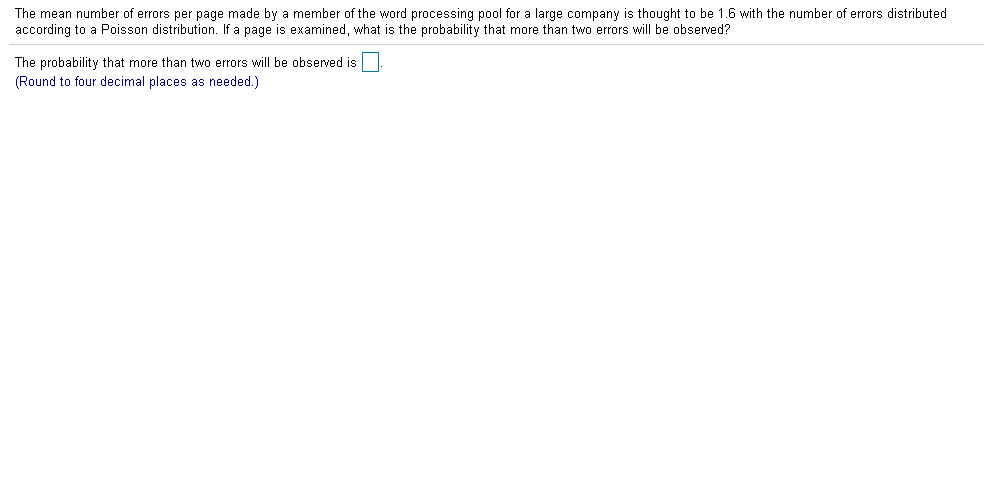 Solved The mean number of errors per page made by a member | Chegg.com