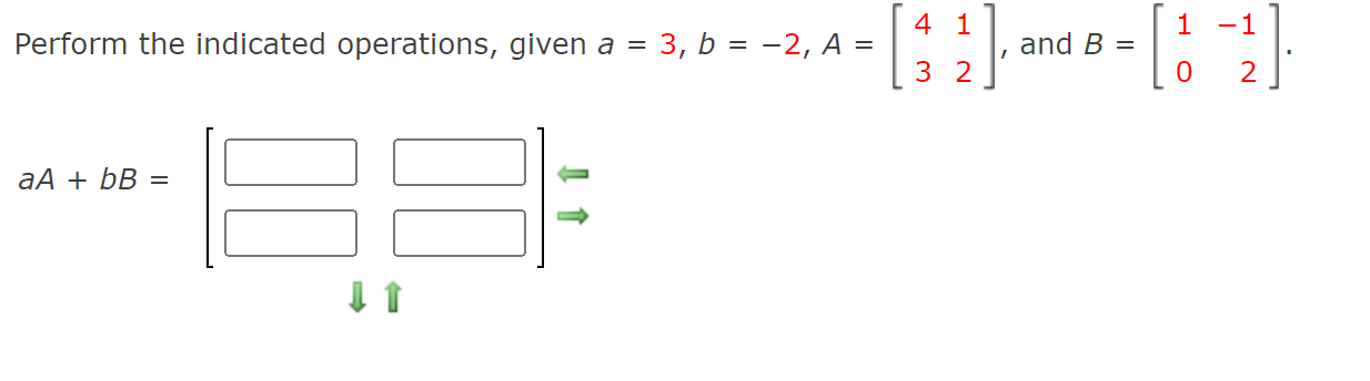 Solved Perform The Indicated Operations, Given A = 3, B = | Chegg.com ...