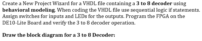 Create a New Project Wizard for a VHDL file | Chegg.com