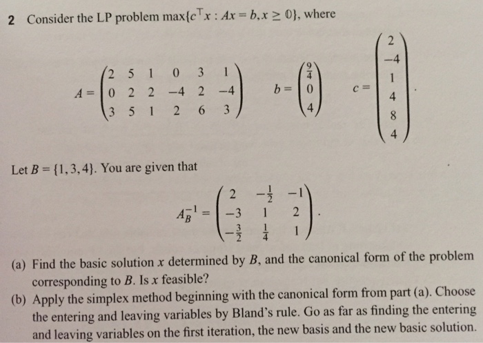 Solved Consider the LP problem max{...}, where | Chegg.com