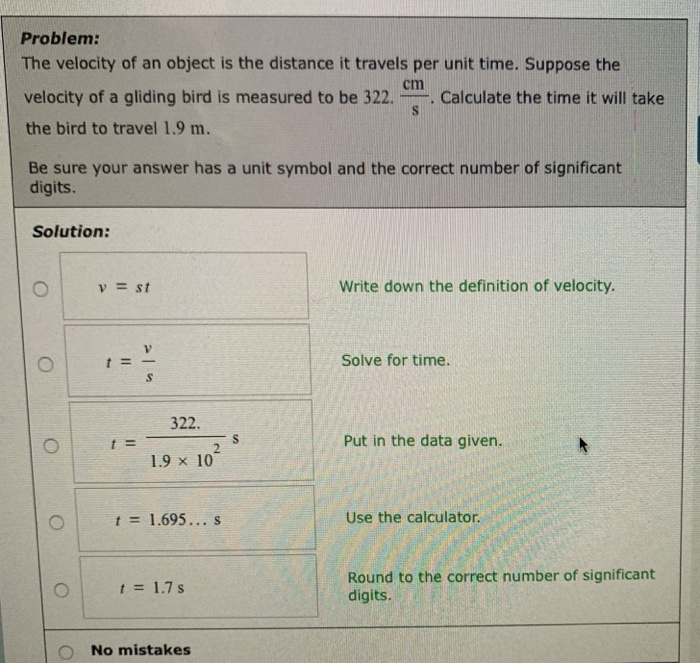 Solved Problem: The velocity of an object is the distance it | Chegg.com