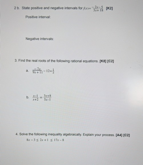 Solved 2b. State positive and negative intervals for fx=324 | Chegg.com