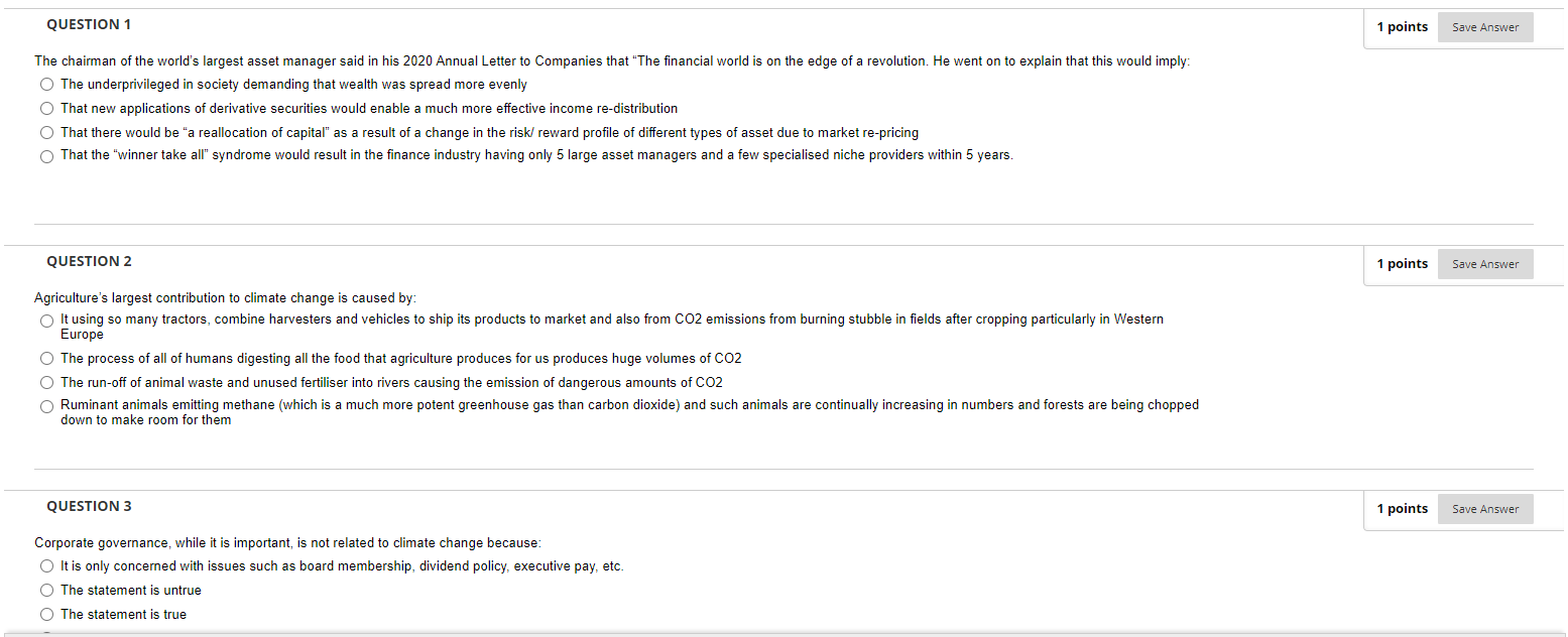 Solved QUESTION 1 1 points Save Answer The chairman of the | Chegg.com