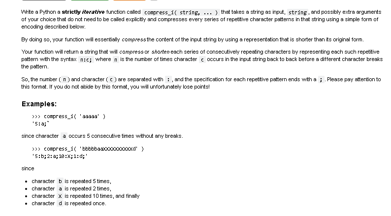 Solved Write a Python a strictly iterative function called | Chegg.com