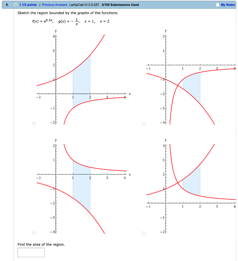 Solved 5. 1.1/2 points | Previous Answers LarApCalc10 | Chegg.com