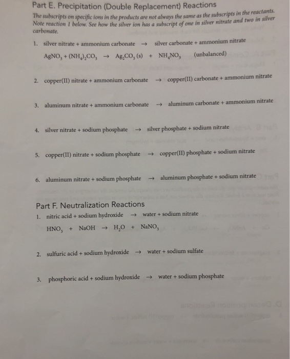 Solved Chemical Reactions Name Date Section For each | Chegg.com