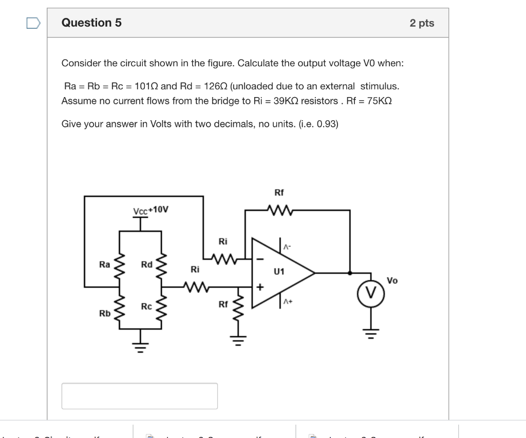 Solved Question 5 2 Pts Consider The Circuit Shown In The | Chegg.com