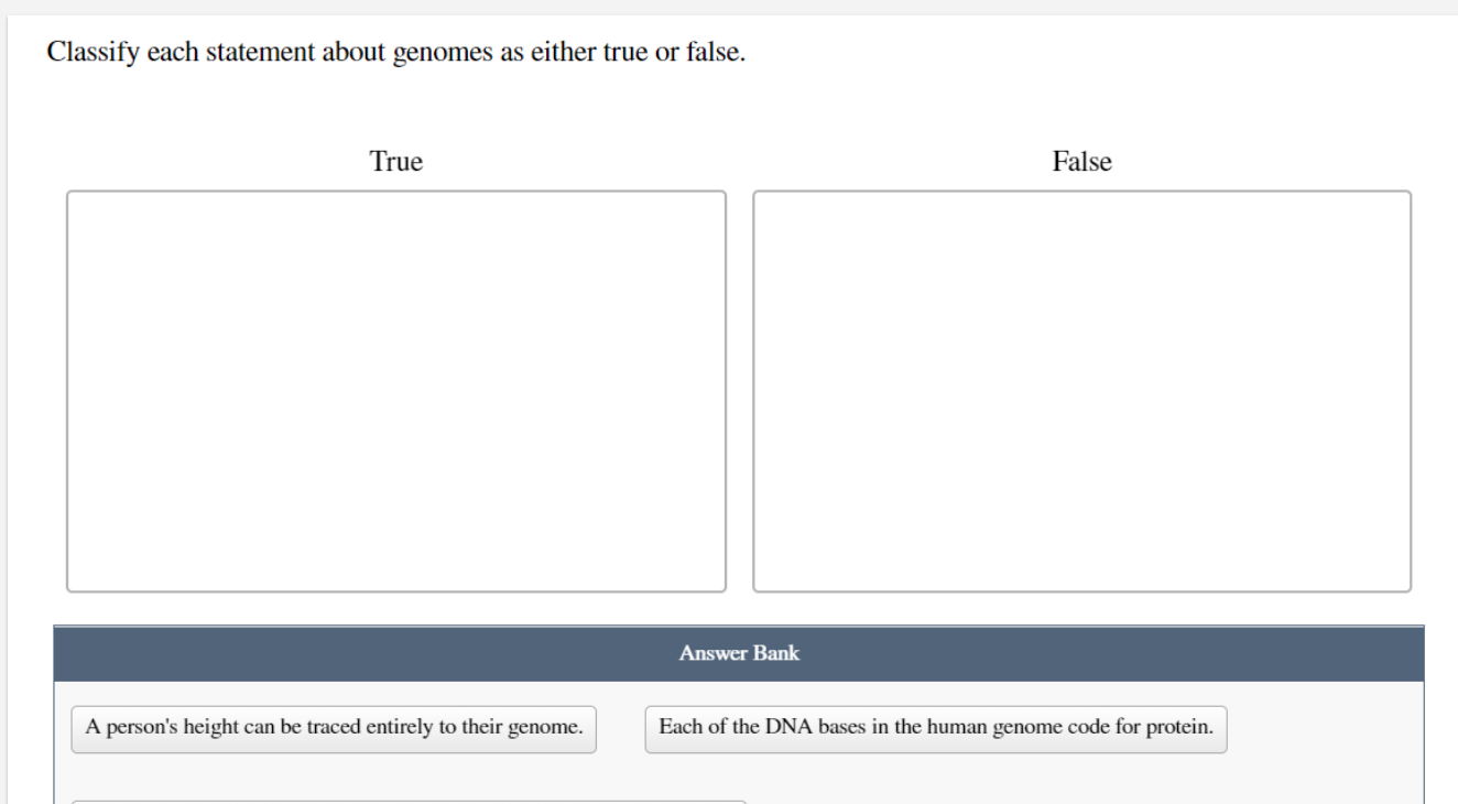Solved Classify each statement about genomes as either true | Chegg.com