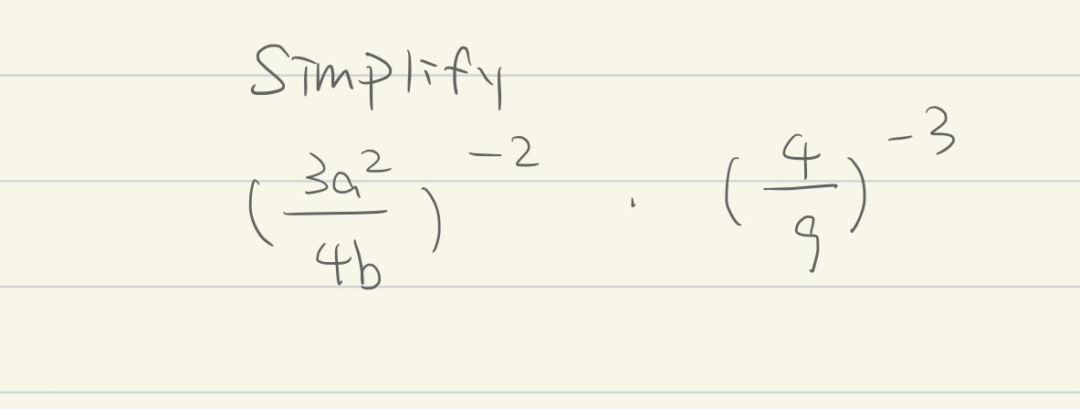 Solved Simplify (4b3a2)−2⋅(94)−3 | Chegg.com