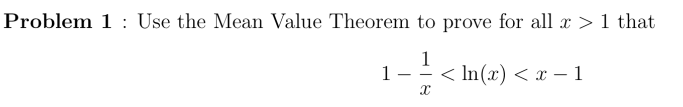 Solved Problem 1 Use The Mean Value Theorem To Prove For Chegg Solved Problem 1 Use The Mean Value Theorem To Prove For Chegg