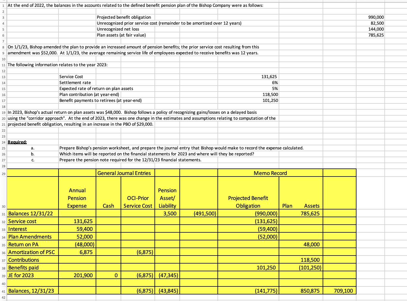 Solved HELP ME FILL OUT THIS PENSION WORKSHEET, ADD | Chegg.com