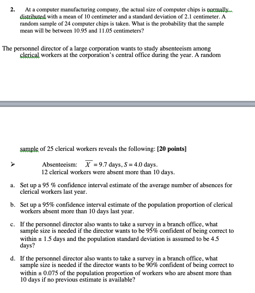 Solved 2. At a computer manufacturing company, the actual