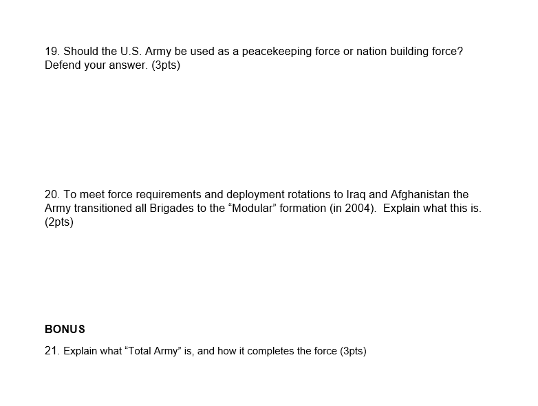 Below Are Required Questions For Military History. | Chegg.com