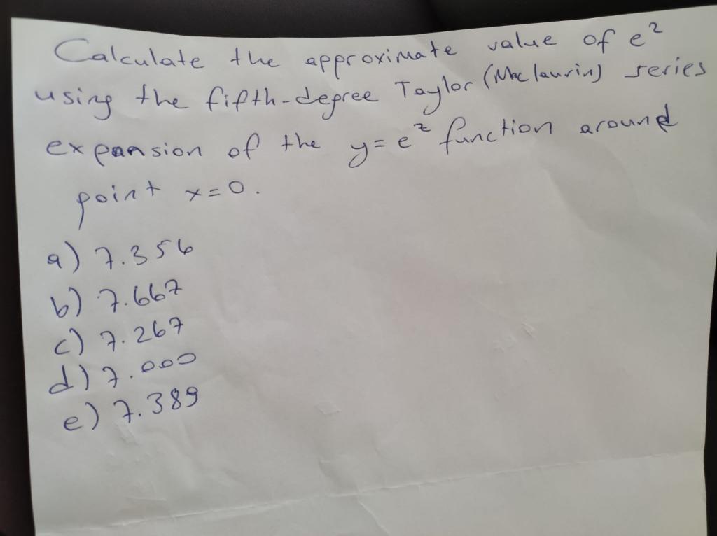 Solved Calculate the approximate value of e