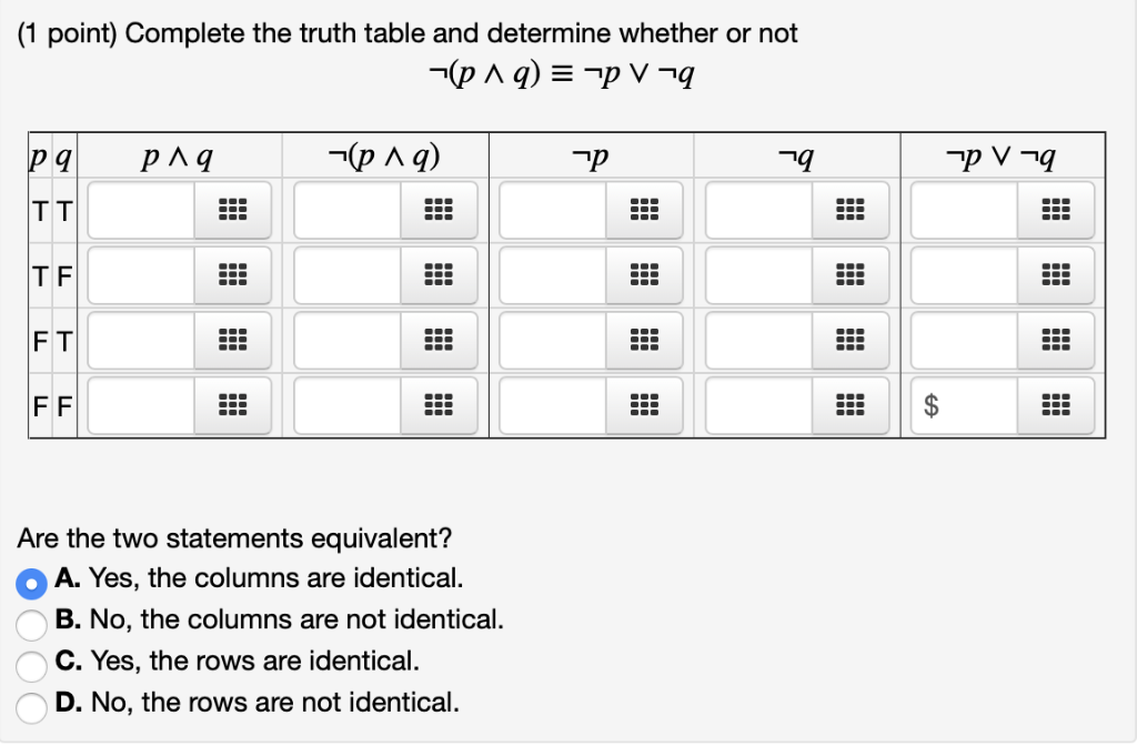 Truth Tables And Equivalent Statements Brokeasshome Truth Tables And Equivalent Statements Brokeasshome