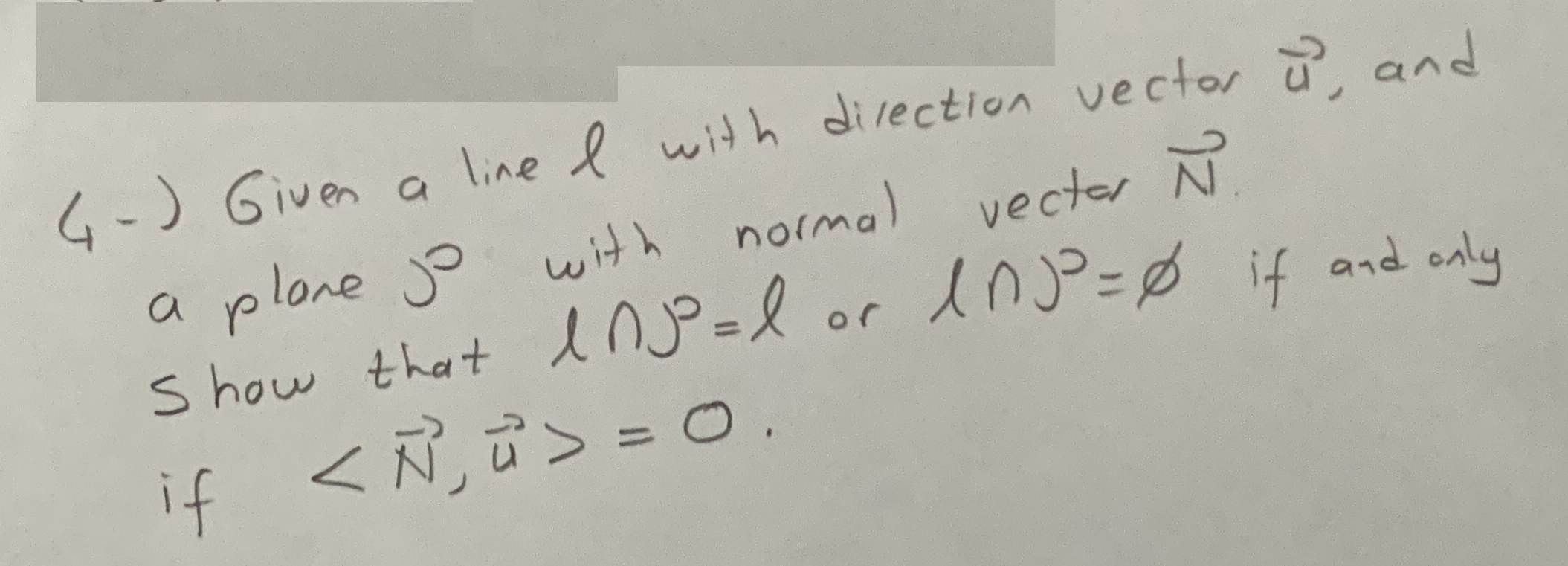 4 Given A Line L With Direction Vector I And A Chegg Com