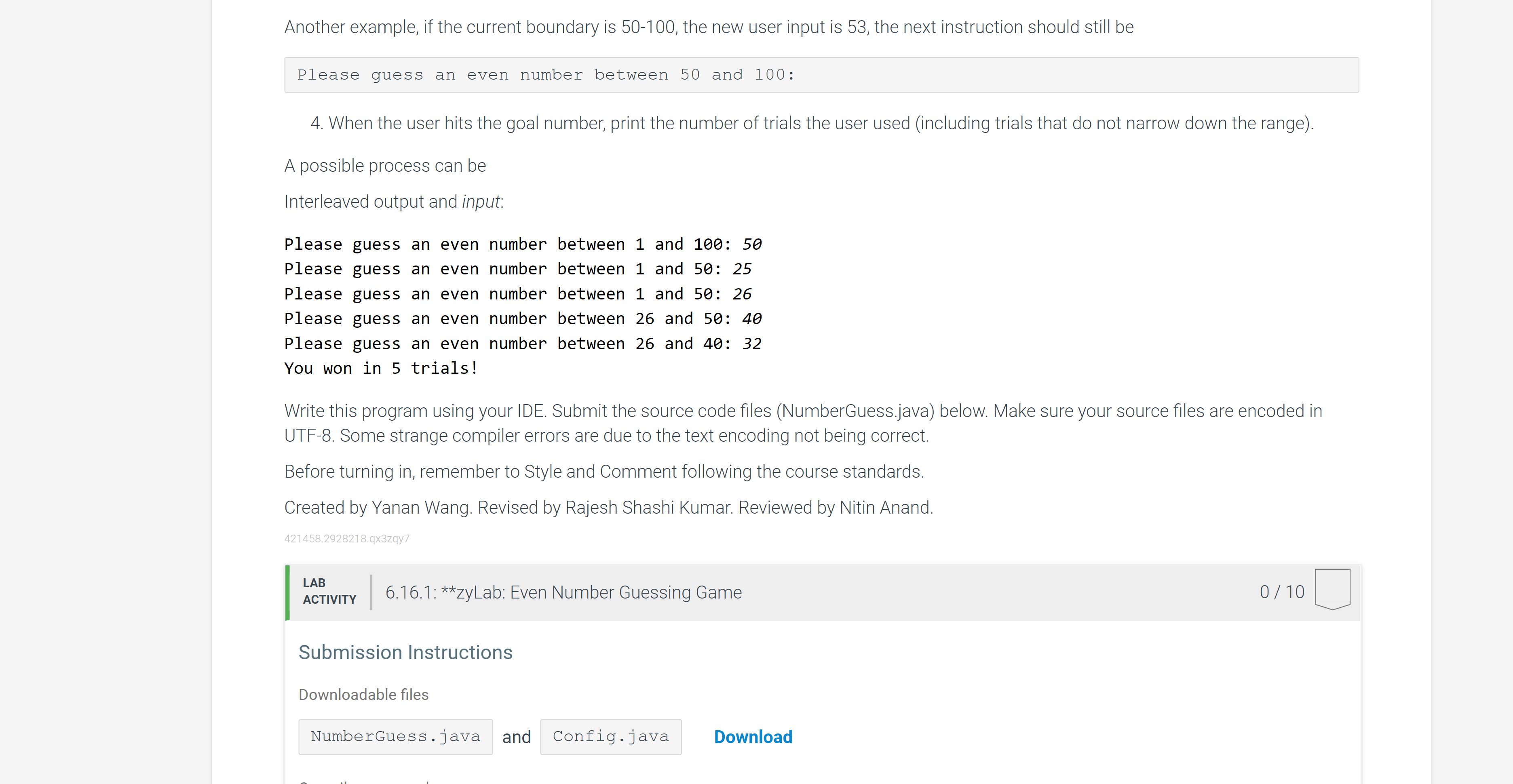 Solved 6 16 ZyLab Even Number Guessing Game The Goal Of Chegg