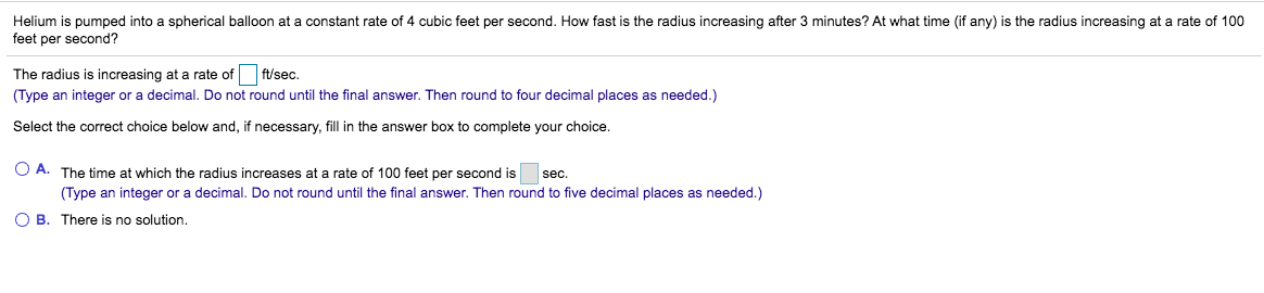 Solved Helium is pumped into a spherical balloon at a | Chegg.com