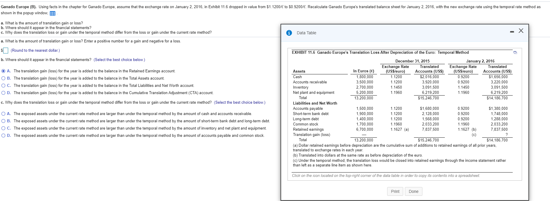 Solved Ganado Europe (B). Using facts in the chapter for