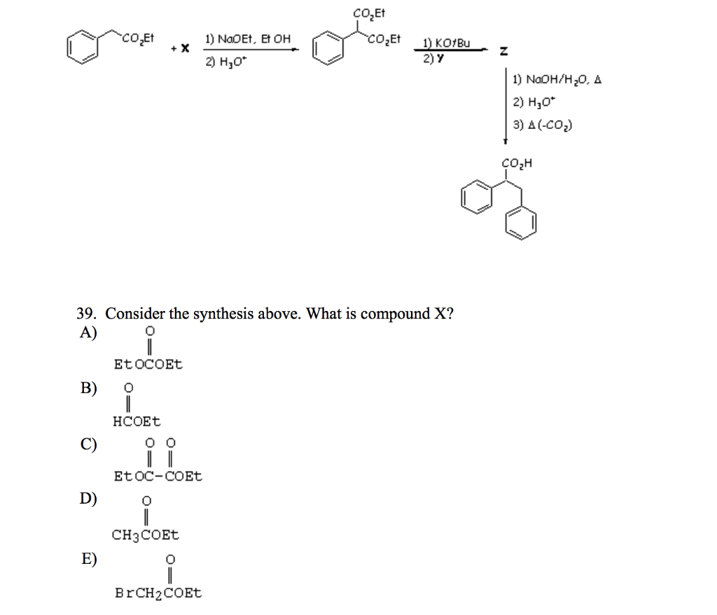 Solved Co,e 1) Naoet, Et Oh 2) H3o 1) Naoh H20, A 2) H3o 3) 