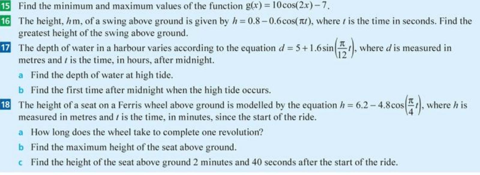 Solved Find the minimum and maximum values of the function | Chegg.com