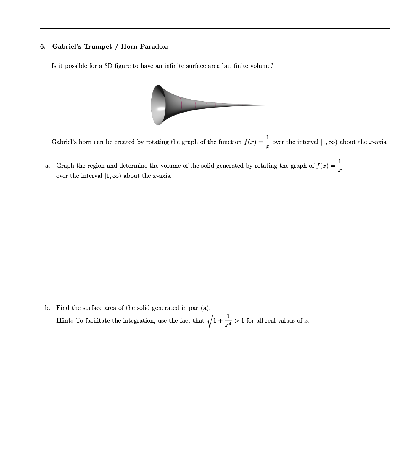 6. Gabriel's Trumpet / Horn Paradox Is it possible