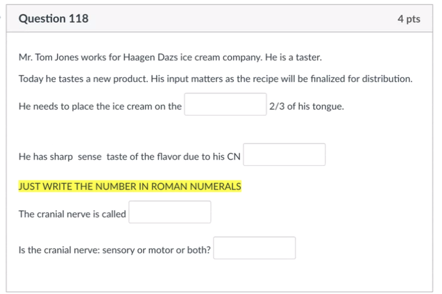 Solved Mr. Tom Jones works for Haagen Dazs ice cream Chegg