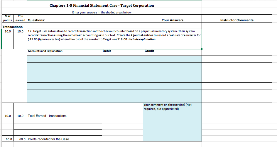 Solved Chapters 1-5 Financial Statement Case - Target | Chegg.com