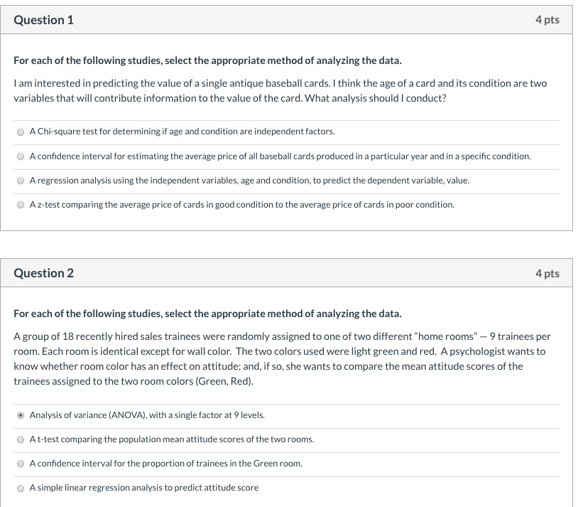 Solved Question 1 4 pts For each of the following studies, | Chegg.com