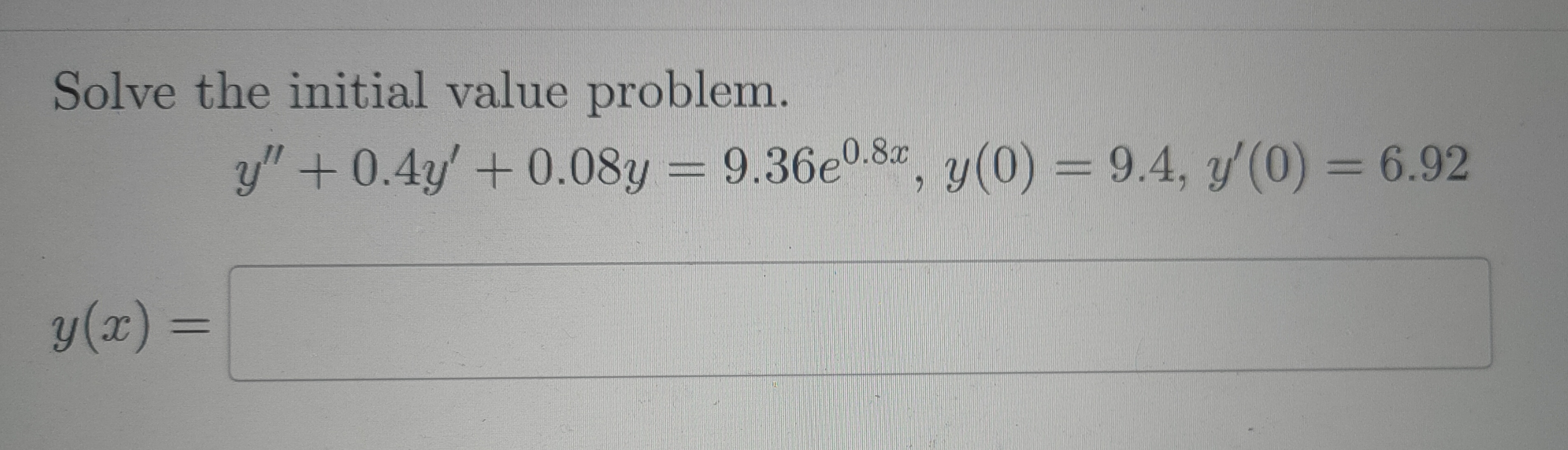Solved Solve the initial value problem. | Chegg.com