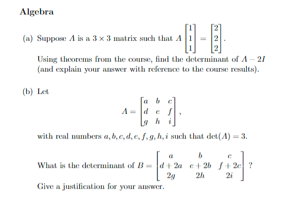 Solved (a) Suppose Λ is a 3×3 matrix such that | Chegg.com