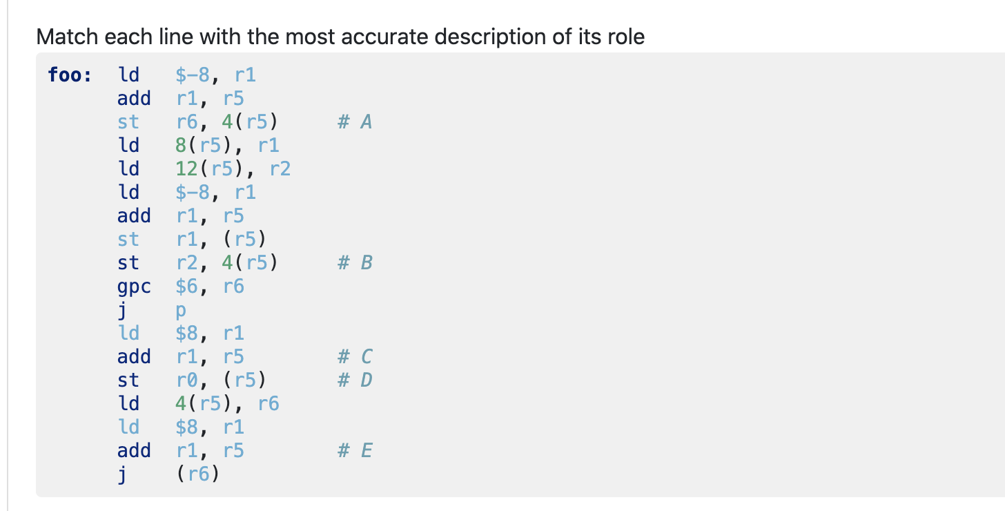 Solved Match each line with the most accurate description of | Chegg.com