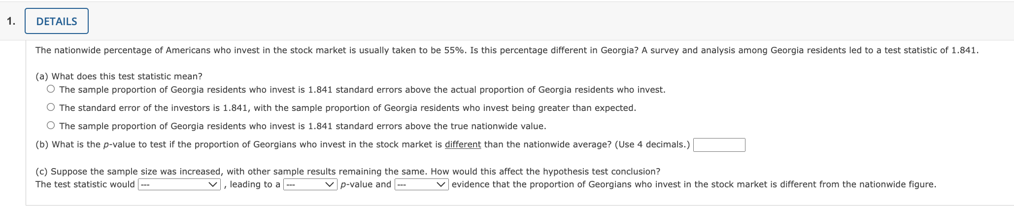 Solved Please choose correct answers for (c) from options | Chegg.com