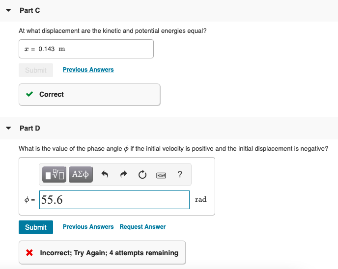 Solved What is the value of the phase angle ϕ if the