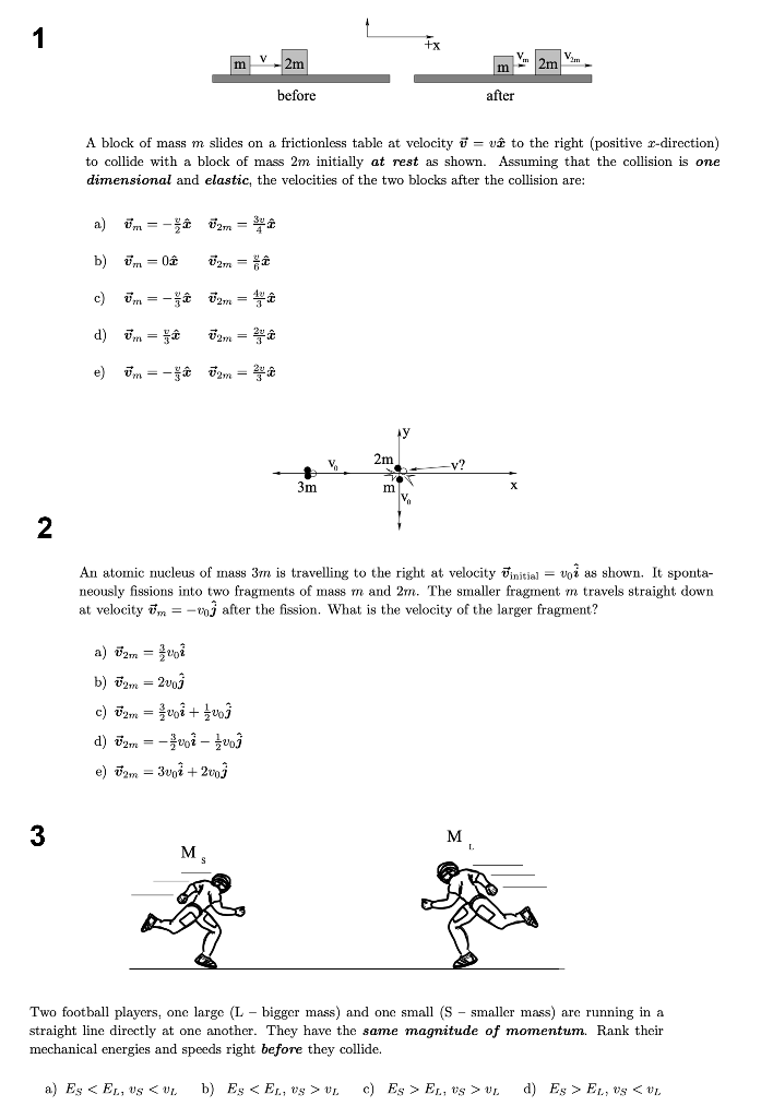 Solved M 2m Before After A Block Of Mass M Slides On A Chegg Com