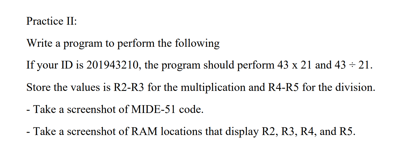 Solved Practice II: Write a program to perform the following | Chegg.com