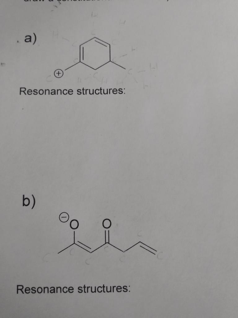 Solved A) Resonance Structures: B) Resonance Structures: | Chegg.com