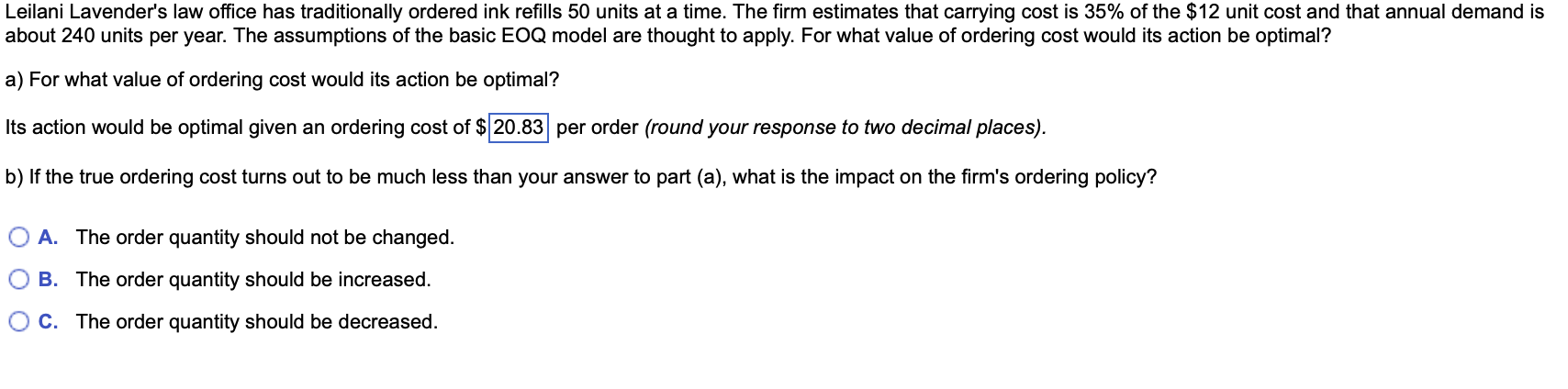 _eilani Lavender's Law Office Has Traditionally | Chegg.com