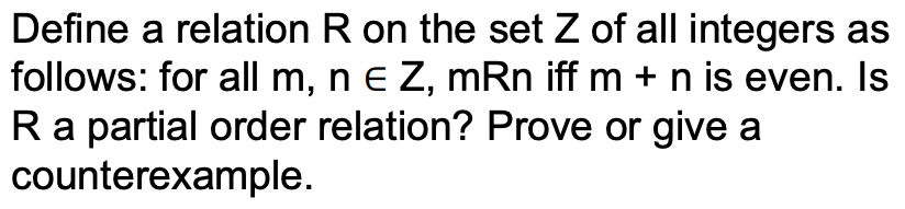Solved Define a relation R on the set Z of all integers as | Chegg.com