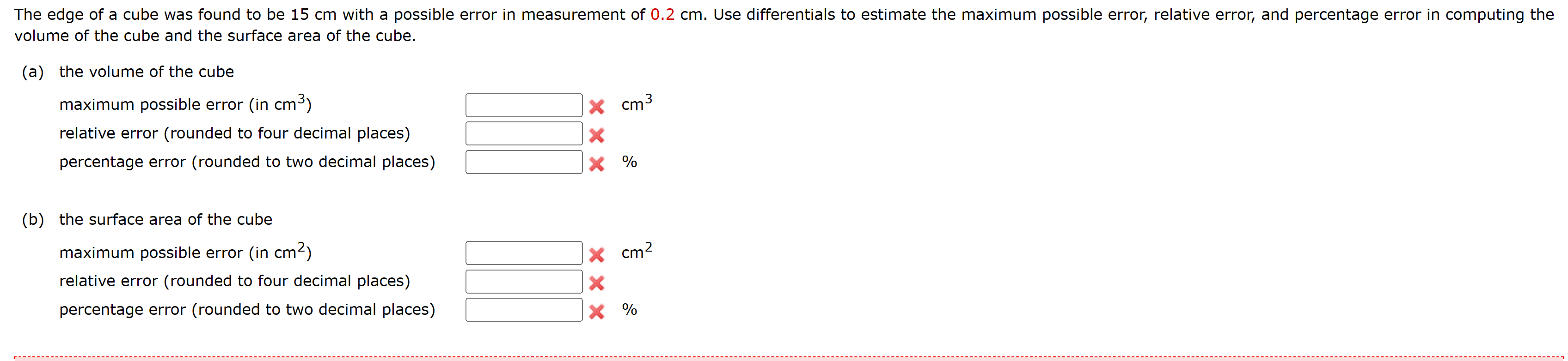 volume of cube whose surface area is 64